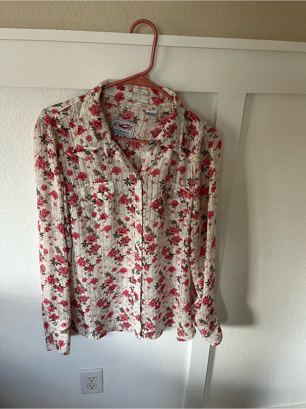 Vintage Roper Women's Medium Floral Western Button-down Shirt